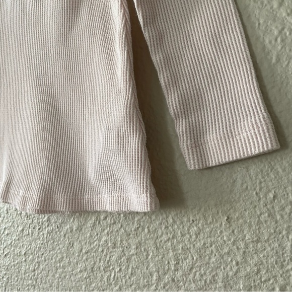 Lucky Brand Waffle Knit Top Toddler Girls 3T Pink Embroidered Long Sleeve Henley - Picture 6 of 10